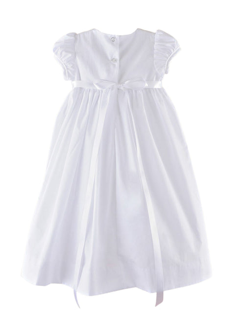 Little Things Mean A Lot Baby Girls White Lace Detail Faye Christening Gown, Sizes NB-24M - SophiasStyle.com